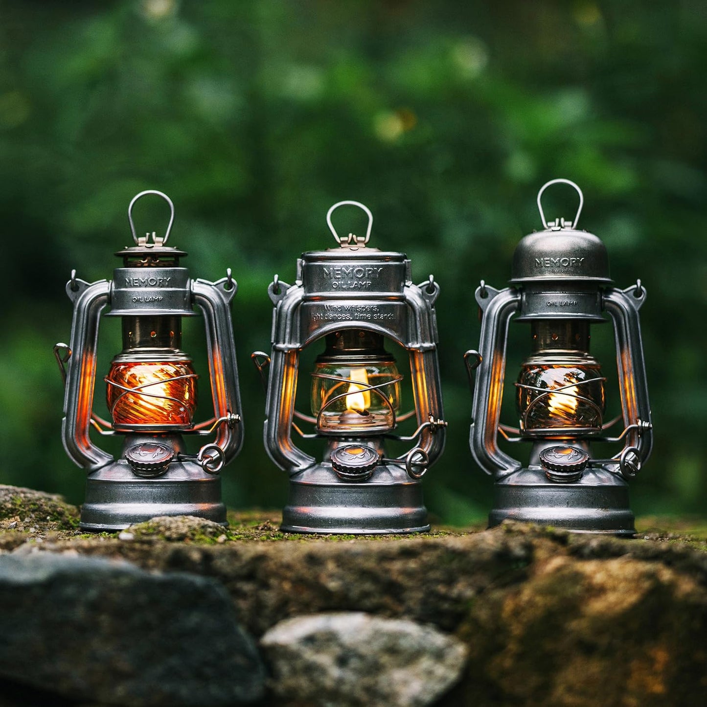 Vintage Oil Lamp, Waterproof Fuel Lantern with Carry Handle, for Outdoor Camping Hiking Patio Picnic, Hurricane