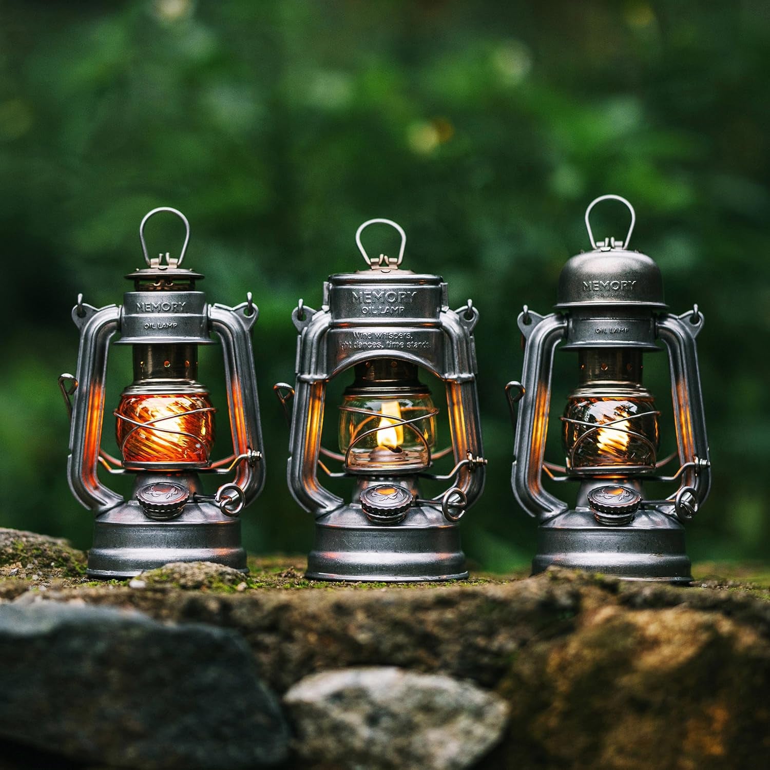 Vintage Oil Lamp, Waterproof Fuel Lantern with Carry Handle, for Outdoor Camping Hiking Patio Picnic, Hurricane