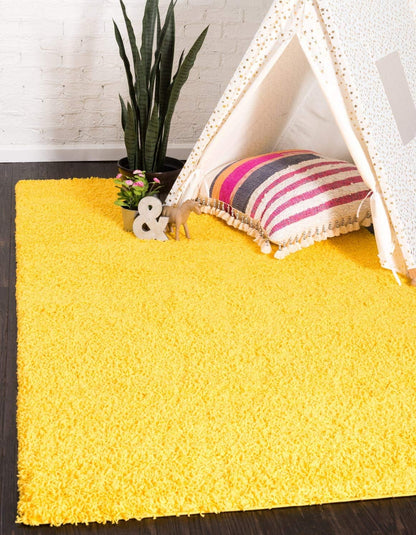 Unique Loom Solid Shag Collection Area Rug (8' X 11' Rectangle Cloud Gray)