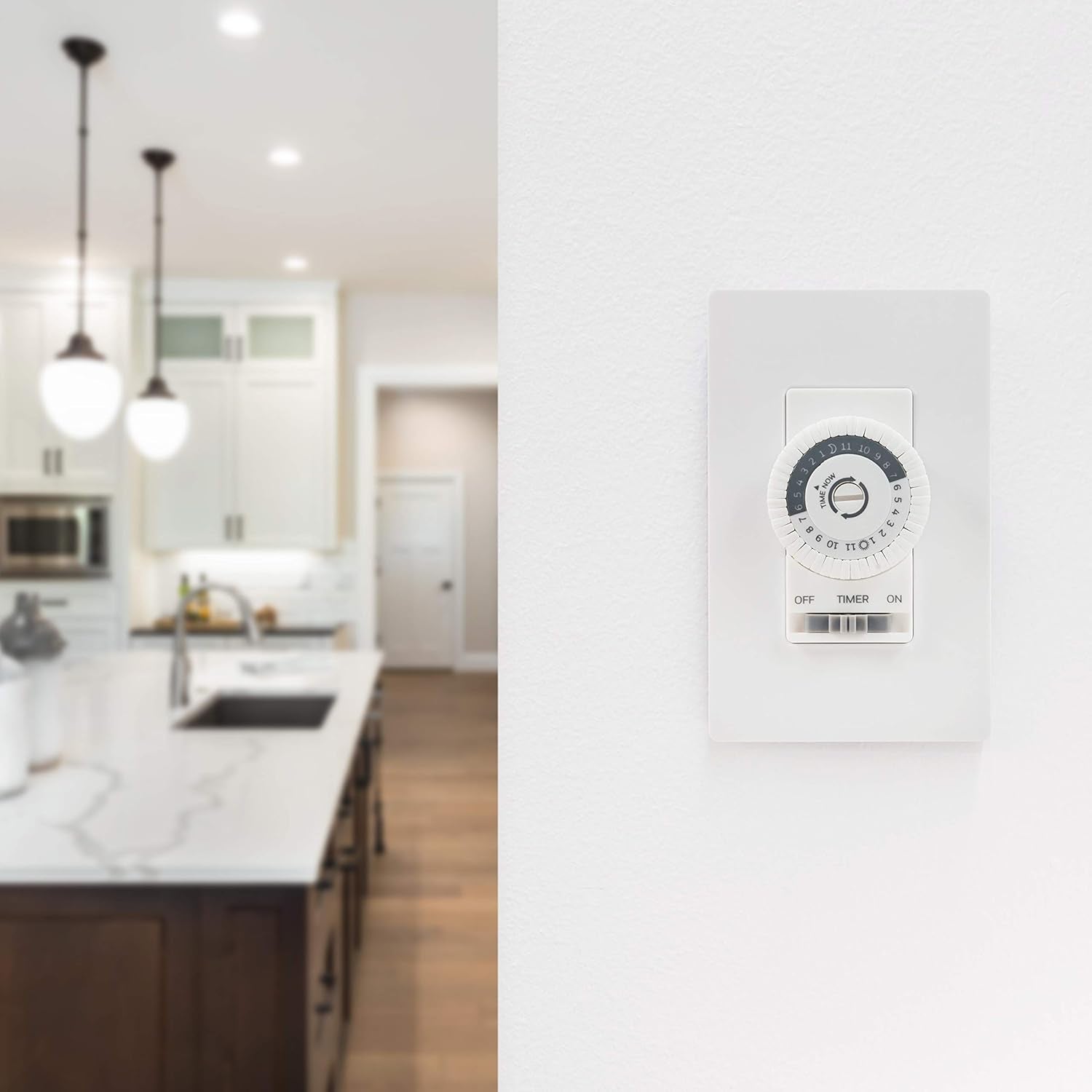 Ultrapro 24-Hour Indoor Mechanical In-Wall Timer, 30 Minute Interval, Neutral Wire Required, Dial Timer Light Switch for Lights, Bathroom Fan, Exhaust Fan, Single Pole Wall Timer Switch, White, 41092
