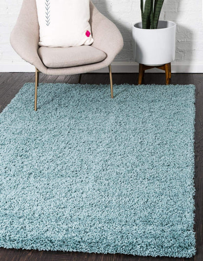 Unique Loom Solid Shag Collection Area Rug (8' X 11' Rectangle Cloud Gray)