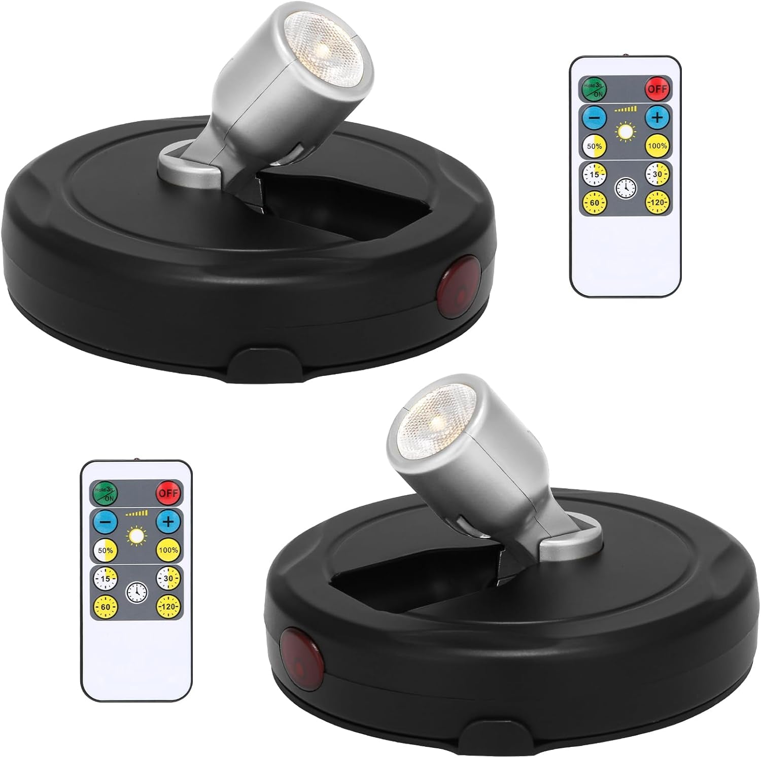 Spotlight Battery Powered, Wireless Picture Light, Accent Spot Light for Indoor Plant Tree, Display LED Puck Lights with Remote and Timer, Stick Uplighting for Photo Painting Dartboard Wall Decor Art
