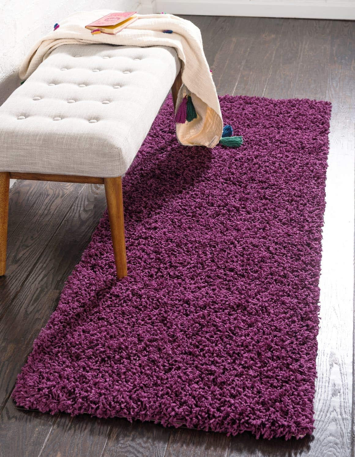 Unique Loom Solid Shag Collection Area Rug (8' X 11' Rectangle Cloud Gray)