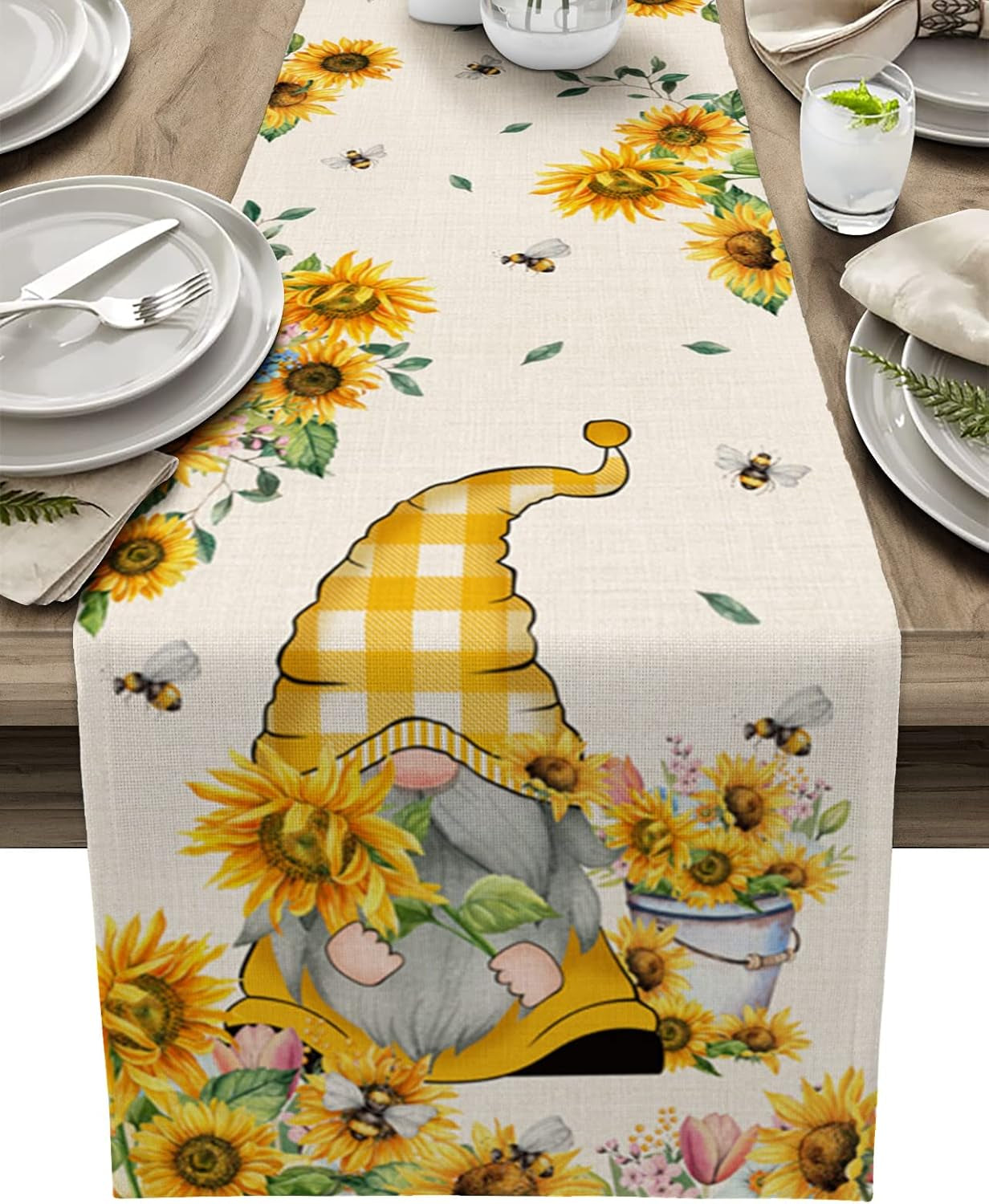 Sunflower Placemats, Red Truck Placemats for Dining Table, Farmhouse Decor Floral Placemats Set of 6, Heat-Resistant Washable Place Mats, Kitchen Table Mats for Party Sunflower Kitchen Decor Placemats