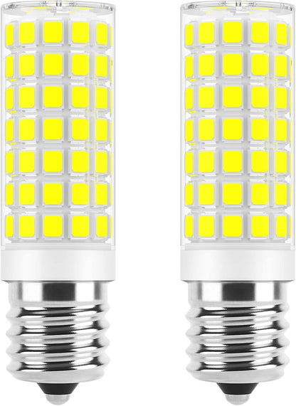 E17 LED Bulbs Dimmable 5W Microwave over Stove Bulb, 40W Incandescent Equivalent, Daylight White 6000K, Fit for Whirlpool Maytag GE Kenmore LG Microwaves, Replaces 8206232A 1890433 AP4512653, 2 Pack
