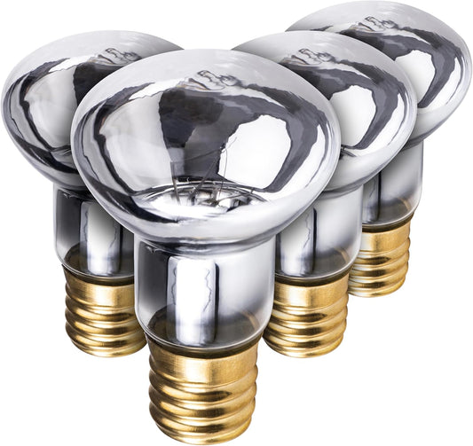 Bluestars 4 Packs R39 E17 25 Watt Lava Lamp Bulbs for Lava Lamps, Glitter Lamps, 2700K Warm White, Dimmable, 150Lm, Reflector Type