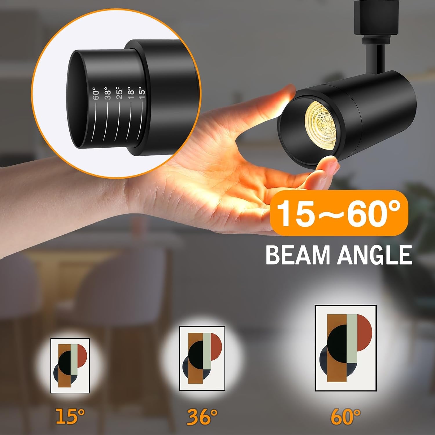 【2024 Upgraded】9-Cct 12W Zoomable LED Track Light Heads Dimmable with Remote H Track Lighting Bright Ceiling Spotlights 2700K/3000K/3500K/4000K/5000K/6000K,15°/18°/25°/38°/60° 1100Lm Black 8 Pack