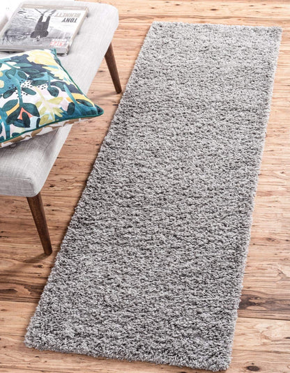 Unique Loom Solid Shag Collection Area Rug (8' X 11' Rectangle Cloud Gray)