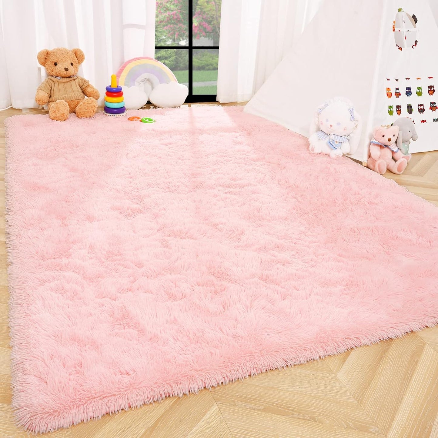 ISEAU Black Rug Super Soft Shaggy 4X6 Feet Rugs for Bedroom, Fluffy Area Rug for Living Room Floor Rug, Fuzzy and Comfy Carpet Nursery Shag Rug for Kids Boys Room Decor
