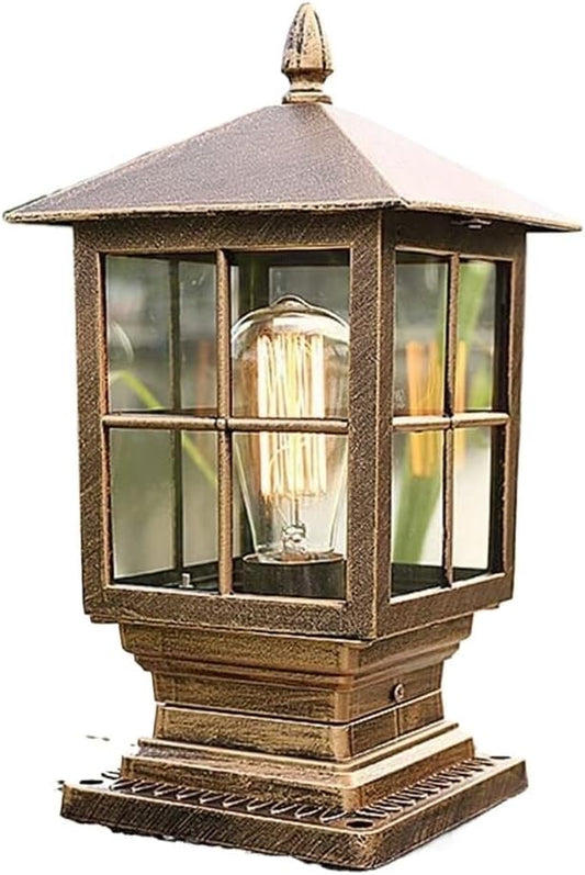 Outdoor Wall Lights Outdoor Waterproof Post Lights Modern Courtyard Fence Column Lamp Fixture Fence Pillar Lamp Transparent Glass Lampshade with Pier Mount Base for Fence Garden Decor Fits Post Waterp