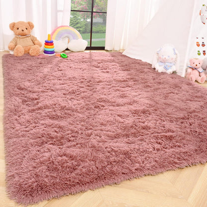 ISEAU Black Rug Super Soft Shaggy 4X6 Feet Rugs for Bedroom, Fluffy Area Rug for Living Room Floor Rug, Fuzzy and Comfy Carpet Nursery Shag Rug for Kids Boys Room Decor