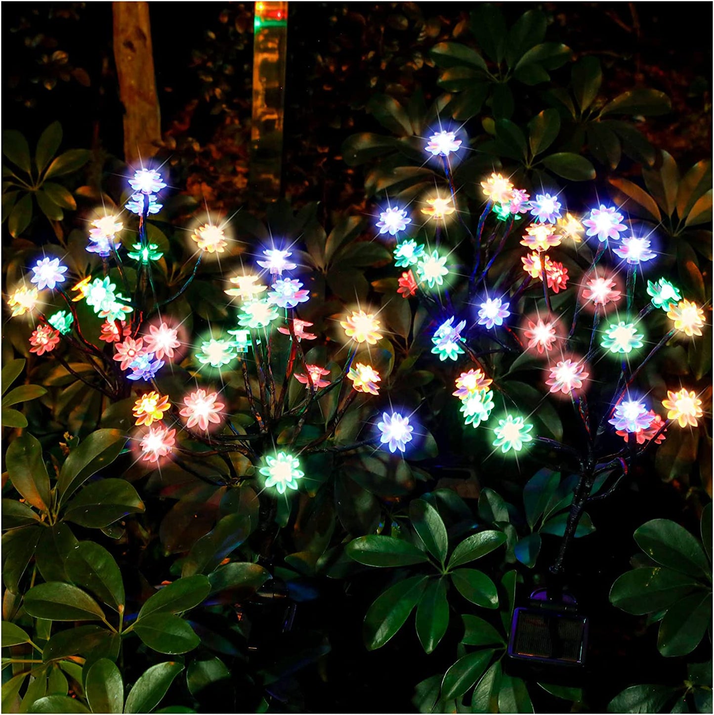 TONULAX Solar Garden Lights - Upgraded Solar Powered Landscape Tree Lights with Larger Solar Capacity, Solar Decorative Lights Outdoor for Pathway, Patio, Front Yard Decoration(2 Pack)