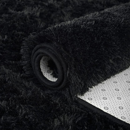 ISEAU Black Rug Super Soft Shaggy 4X6 Feet Rugs for Bedroom, Fluffy Area Rug for Living Room Floor Rug, Fuzzy and Comfy Carpet Nursery Shag Rug for Kids Boys Room Decor