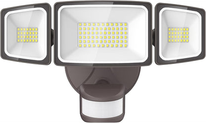 Onforu 65W LED Flood Light Motion Sensor Outdoor, 6500Lm LED Security Light with Three Head, IP65 Waterproof LED Exterior Floodlight, 6500K Wall Light for Entryways Stairs Yard Garage