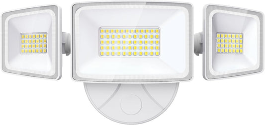 Onforu 60W Flood Lights Outdoor, 6000LM Brightness Security Lights Switch Controlled, 3 Adjustable Heads, IP65 Waterproof, 6500K Wall Mount Exterior LED Flood Light