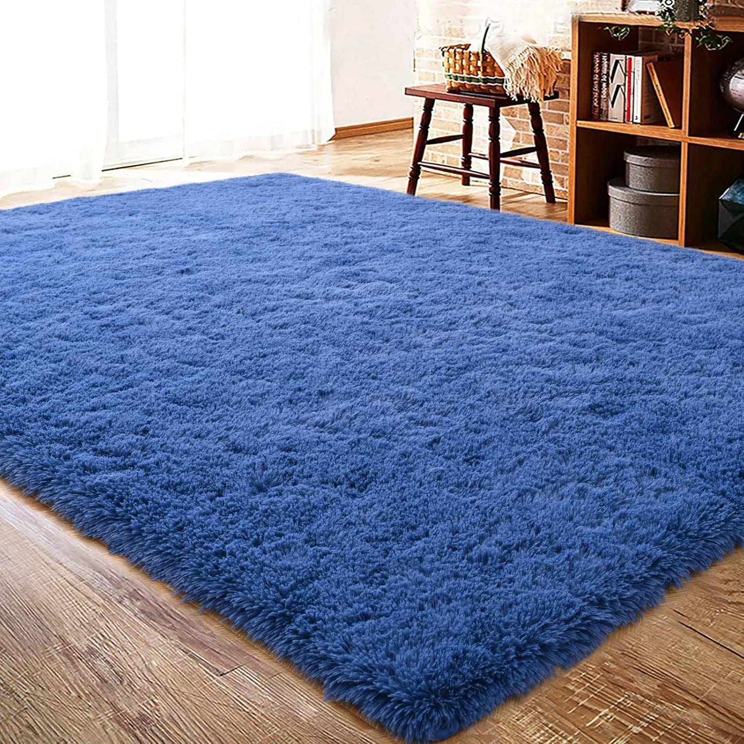 ISEAU Black Rug Super Soft Shaggy 4X6 Feet Rugs for Bedroom, Fluffy Area Rug for Living Room Floor Rug, Fuzzy and Comfy Carpet Nursery Shag Rug for Kids Boys Room Decor