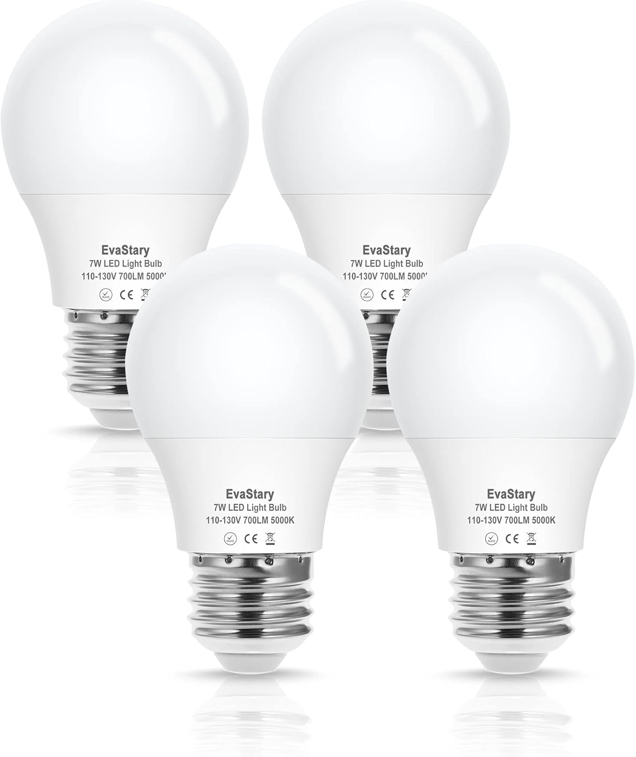 Evastary 60W Equivalent Refrigerator Light Bulb, 7W 120V A15 Fridge Waterproof Appliance Fridge Light Bulbs, E26 Daylight White 5000K 700 Lumen for Home Bathroom Kitchen Lamp, Non-Dimmable, 2 Pack