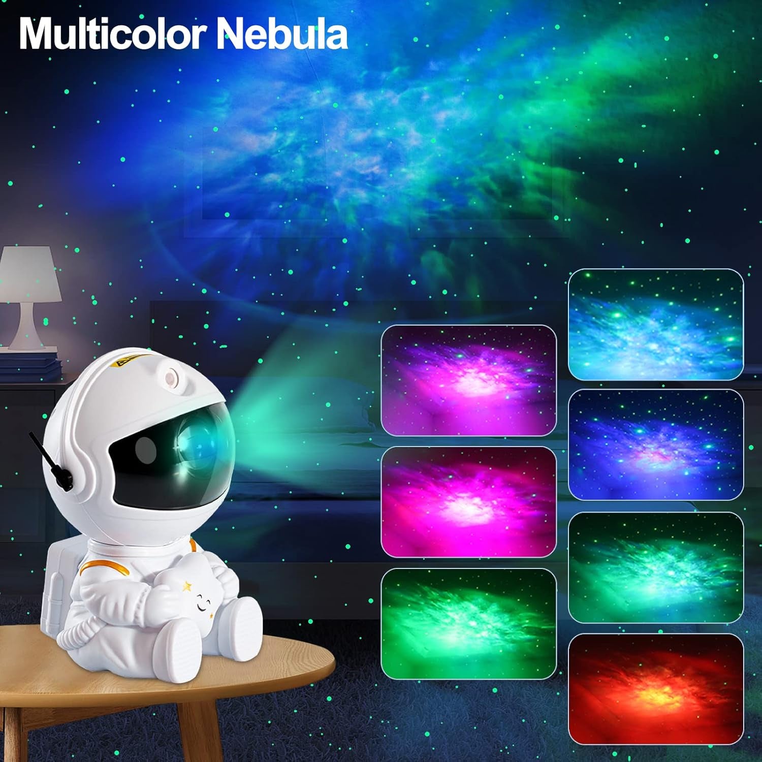 Astronaut Galaxy Projector Night Light for Kids Bedroom Star Projector with Remote Control, Aesthetic Nebula Astronaut Projector Ambient Lighting for Gaming Room, Home Theater, Ceiling, Party Decor
