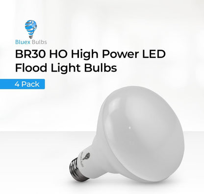 Bluex Bulbs 4 Pack 16W BR30 HO High Power LED Indoor Flood Light Bulbs - 3000K Warm White Dimmable 1600 Lumens E26 120W Equivalent Base Recessed Can Lights - R30 Home Kitchen Spot Ceiling Lights
