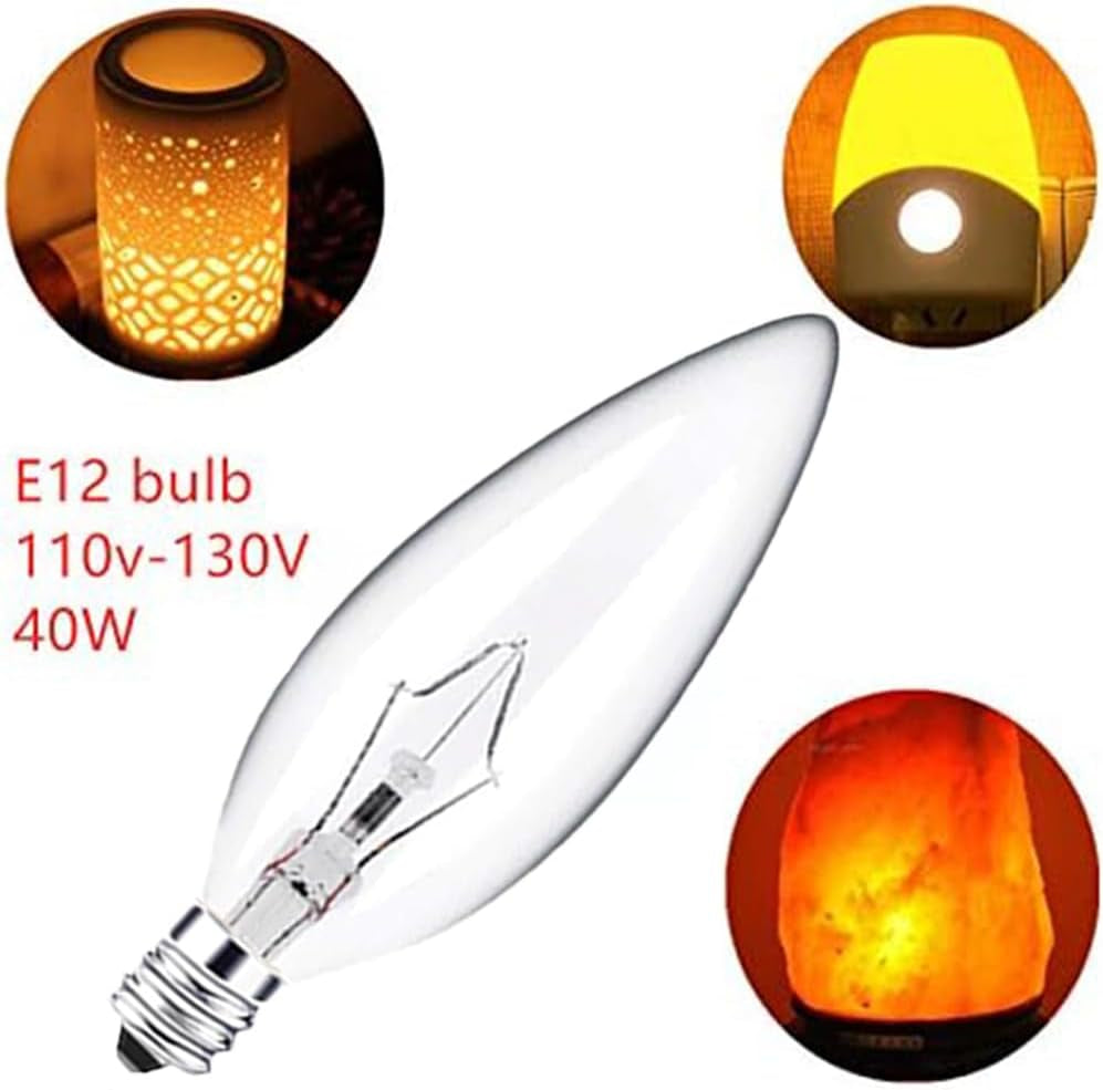 12-Pack Candelabra Light Bulbs, 60 Watt Clear Candelabra Base,Flame Shaped Incandescent Chandelier Light Bulbs, E12 B10 with Warm White 2700K, 600 Lumen Dimmable