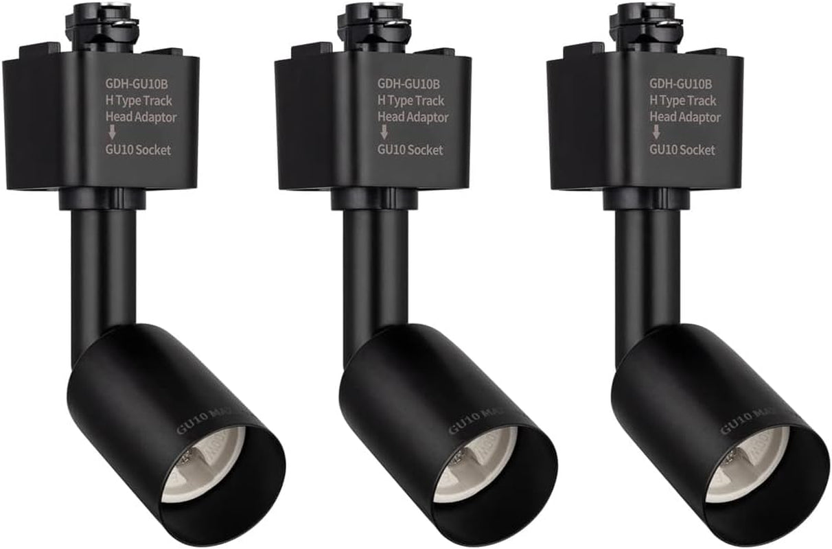 Mirrea H Type Track Lighting Head to GU10 Base Adapter Light Direction Adjustable Pack of 3 (White)