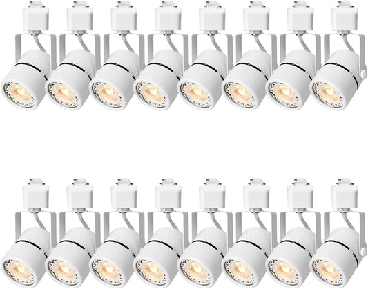 10W H Track Lighting Heads,Dimmable LED Track Light Heads for Accent Retail Artwork,4000K Netural White, Linear Track Light H Type - 120V 24°Angle Halo Type 16Pack (White)