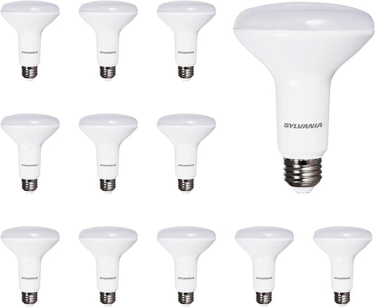 Sylvania LED Flood BR30 Light Bulb, 65W = 9W, 10 Year, 650 Lumens, Dimmable, 2700K, Soft White - 12 Pack (41262)
