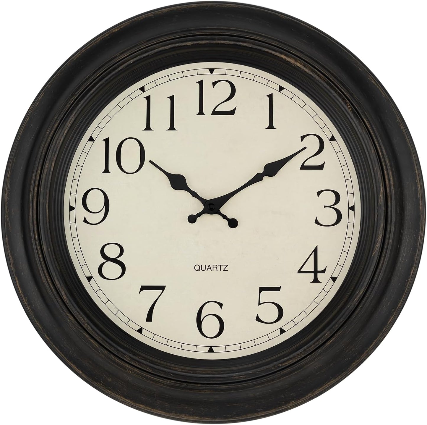 Foxtop Retro Silent Non-Ticking round Classic Clock Quartz Decorative Battery Operated Wall Clock for Living Room Kitchen Home Office 12 Inch (Bronze)